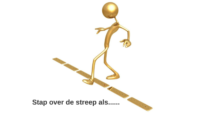 over de streep